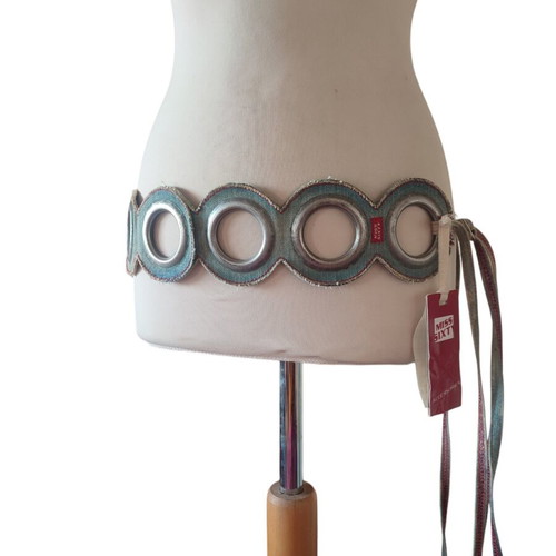 Ζώνη Miss Sixty vintage denim με μεταλλικούς κρίκους και ρυθμιζόμενο μήκος, καινούργια