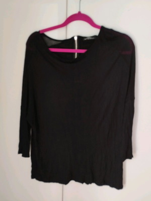 Zara black women's blouse used with back zipper