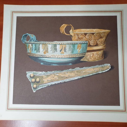 Mycenae album with 12 color plates used, lithographs