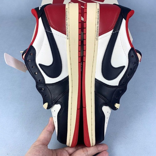 Nike Air Jordan 1 Low Black Red Reverse Swoosh custom sneakers