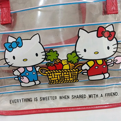 Hello Kitty vintage plastic transparent bag used