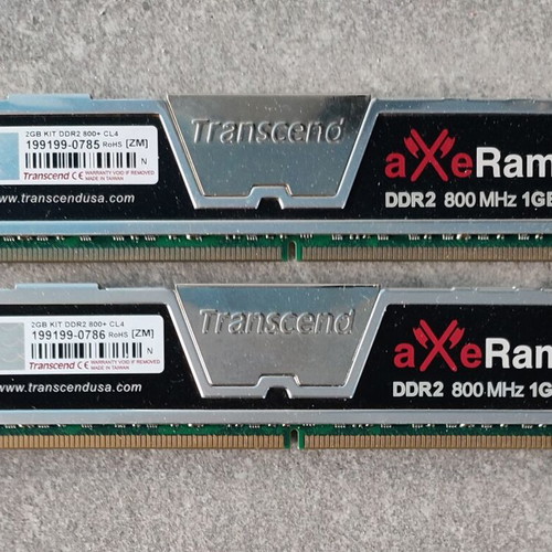 Transcend 2GB DDR2 800+ CL4 memory kit used