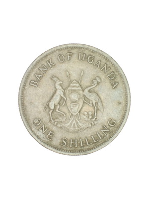 1 Shilling 1976 coin from Uganda used