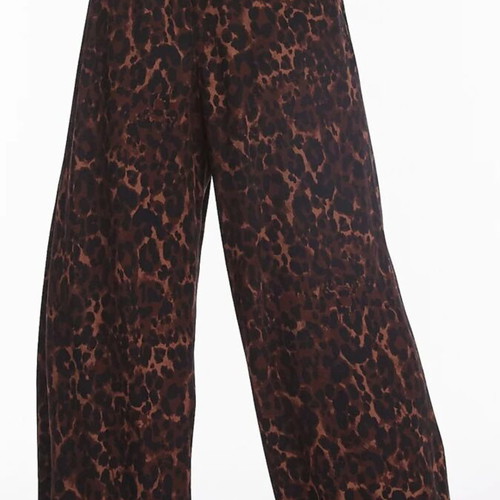 Topshop Leopard Print Satin Straight Leg Pants like new, XS