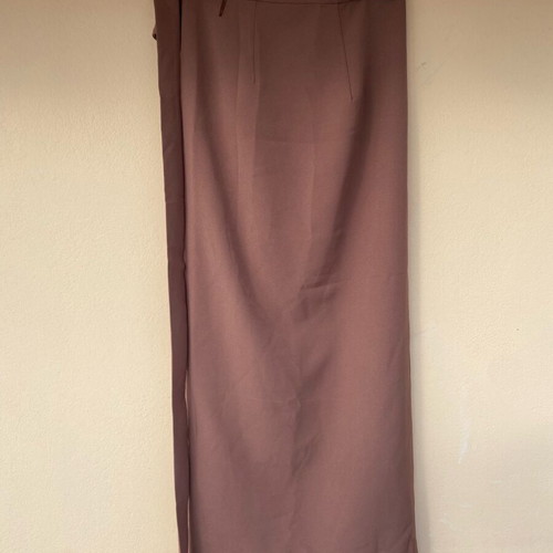 Brown skirt new with side tie, high waist, L/XL