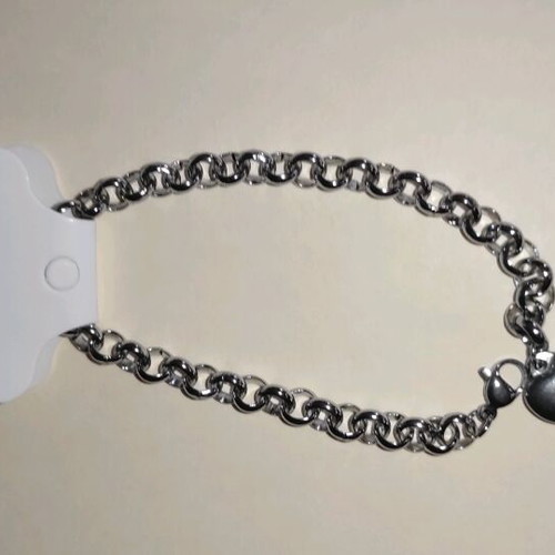 Silver stainless steel bracelet for women Heart Charms new