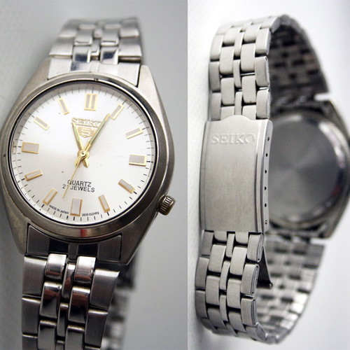 Seiko Quartz 21 Jewels Vintage Wristwatch Japan 2035 0224R2 New Battery