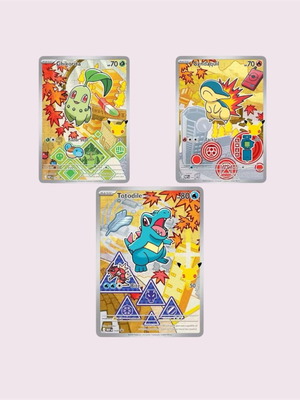 Pokemon TCG First Partner Illustration Collection Series 2 Johto Starters Set 3 Cards