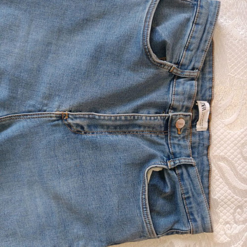 Zara high-waisted slim fit pants like new, size 46, light blue denim
