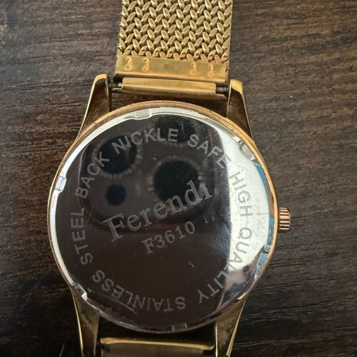 Ferendi F3610 women's watch with gold mesh bracelet, like new