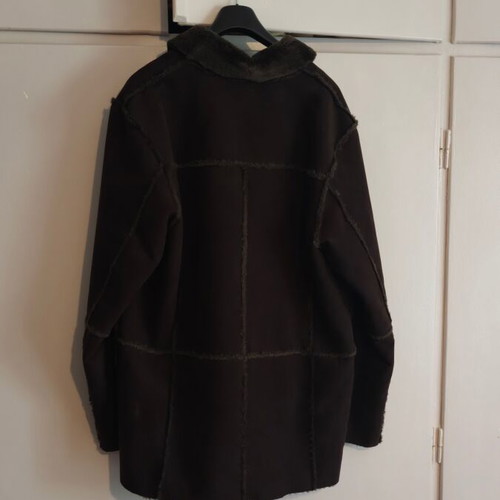 Shearling men's winter coat XL like new, dark brown