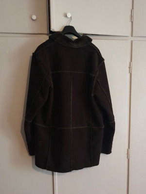 Shearling men's winter coat XL like new, dark brown