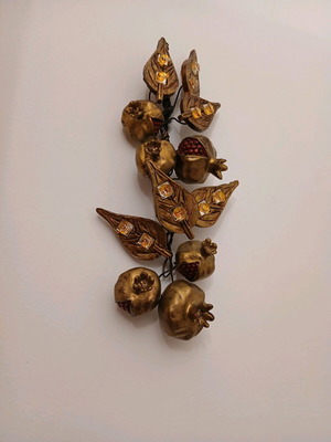 Wall decoration with pomegranates in bronze shade like new