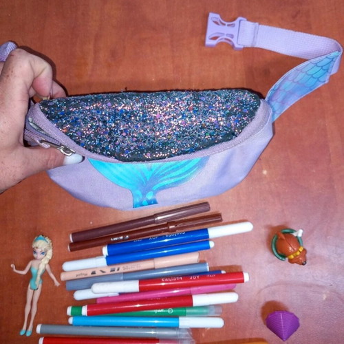 Children's mermaid waist bag used with glitter