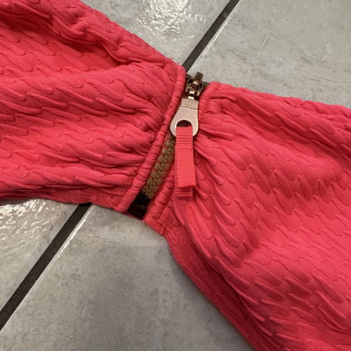 Fuchsia bikini with zipper details, size S
