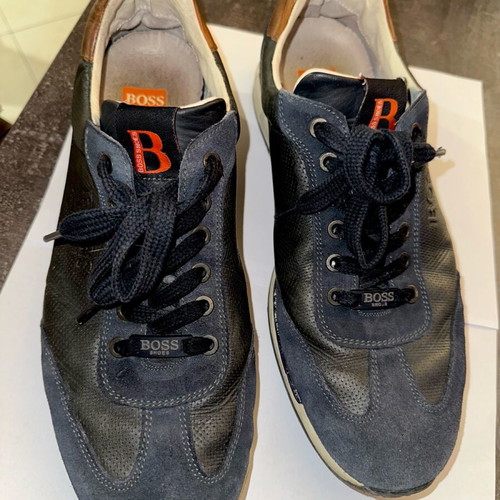 Boss shoes used dark blue suede size 44