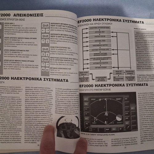 Super EF2000 flight simulator used with rare Greek manual