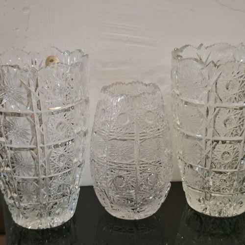 Set of crystal vases like new, 3 pieces
