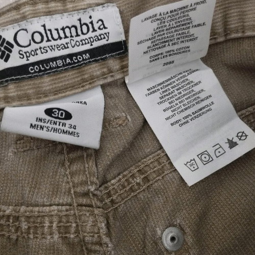 Columbia thin corduroy pants beige like new, size W30