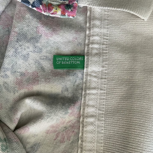 Benetton women's polo shirt used, multicolor, size M