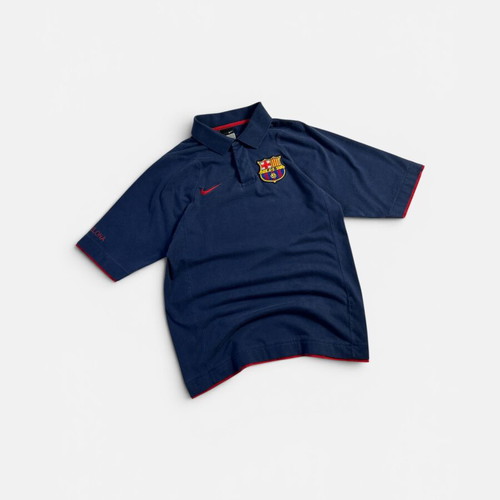 Nike Vintage Y2K FC Barcelona Polo Shirt Pre Match 2006 Navy Men’s like new