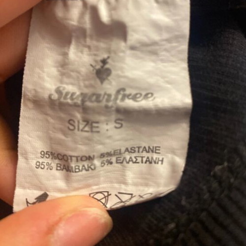 SugarFree black ribbed crop top, size S