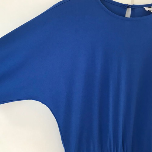 Vintage dress used, blue electric midi, EU 40