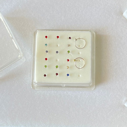 Nose earrings new, 18 silver pieces