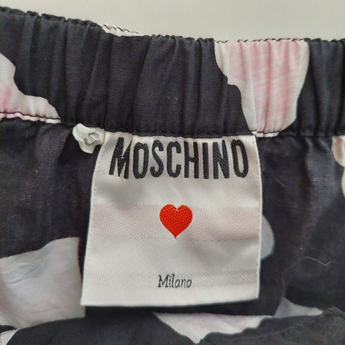 Moschino cotton pajama shorts dark blue with pink hearts, like new, size S