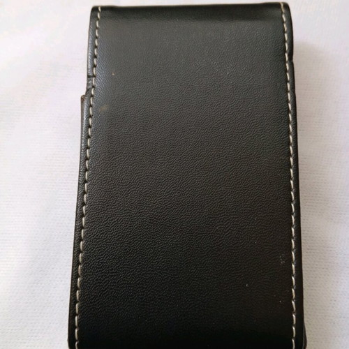 Card holder used, elegant black leather for business cards
