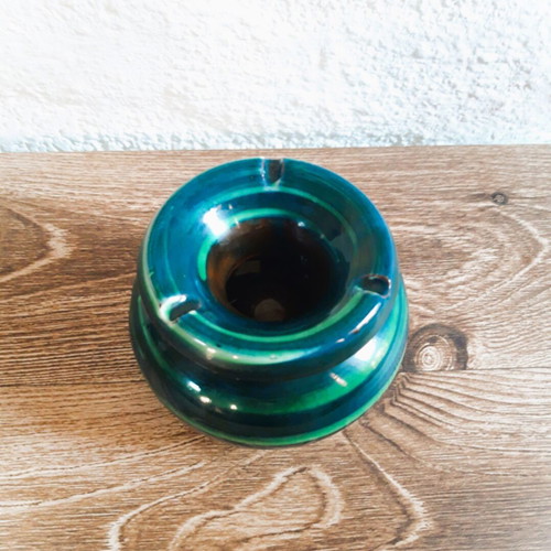 Clay ashtray in green shades
