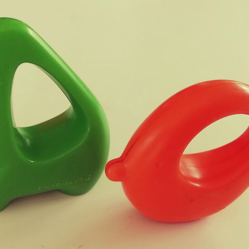 Baby rattles used vintage set of 2 Chicco 1975