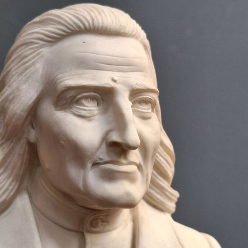 Franz Liszt bust like new made of marble dust and alabaster