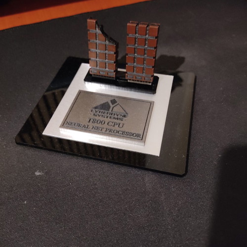 Terminator T-800 Neural Net Processor replica like new with resin base