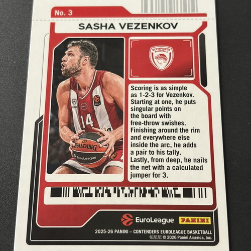 Shasha Vezenkov 2-card lot new Euroleague 2025-26