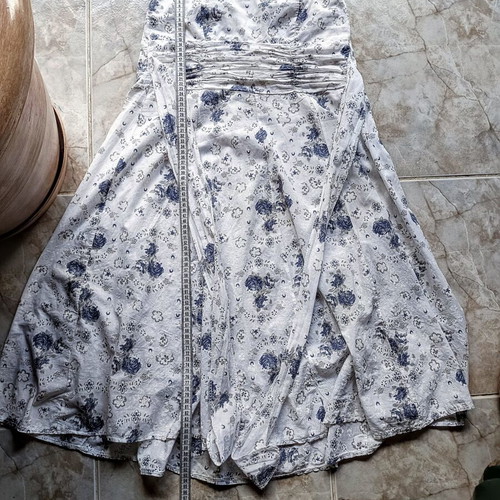 Summer dress like new, elastic bust, white and blue, size L