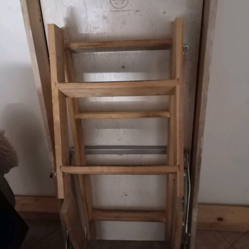 Folding attic ladder like new with insulated hatch 60x120 cm