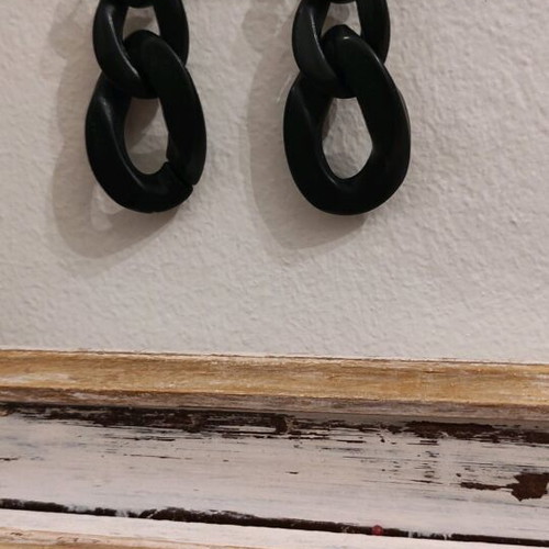Dangling earrings new, black bone