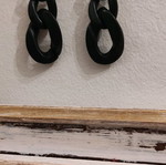 Dangling earrings new, black bone