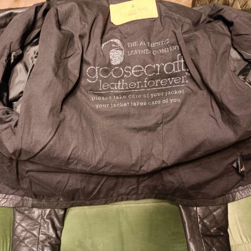 Goosecraft men's leather jacket black XL like new