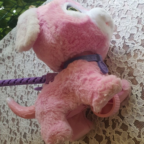 Plush dog with stick like new, barking toy