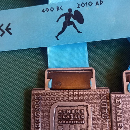 Athens Marathon Medals Set 2010 Anniversary & 2011 5km, like new