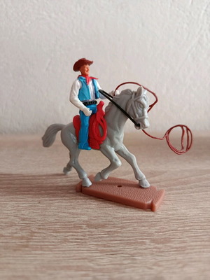 Cowboy Rider Figure with Lasso Plasty from West Germany 70s used