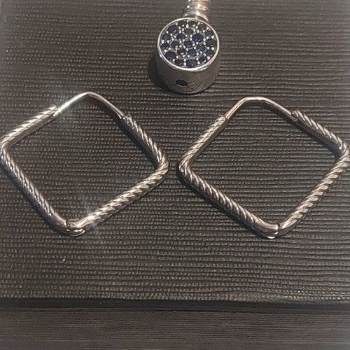 Square earrings A.L.E. silver new