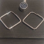 Square earrings A.L.E. silver new