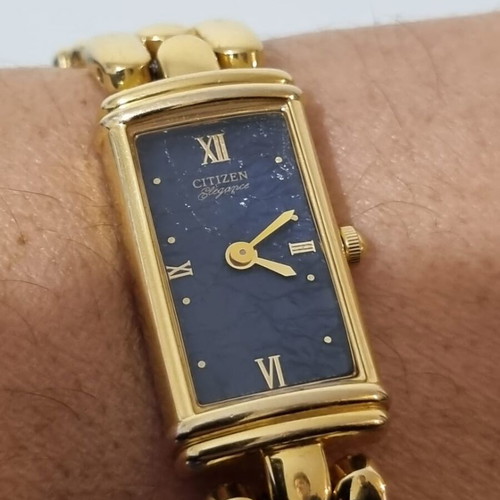 Vintage Citizen Elegance γυναικείο ρολόι με επιχρύσωση από ατσάλι, μεταχειρισμένο quartz
