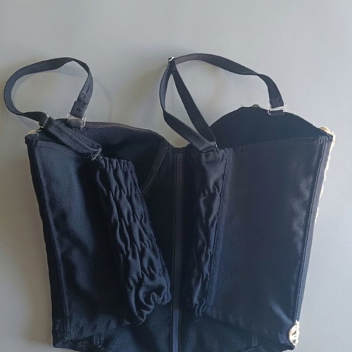 Corset top black with boho details new, vintage style