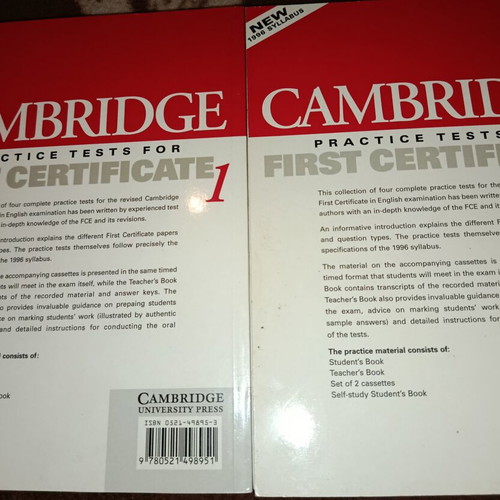 Cambridge Practice Tests for First Certificate books new, set of 2