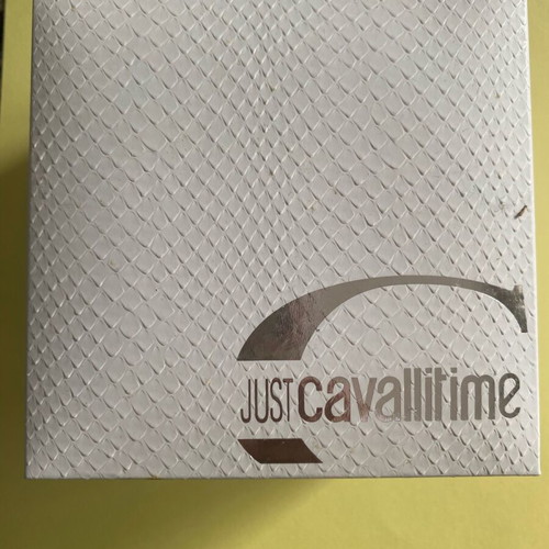 Just Cavalli watch like new with brown leather strap and silver details