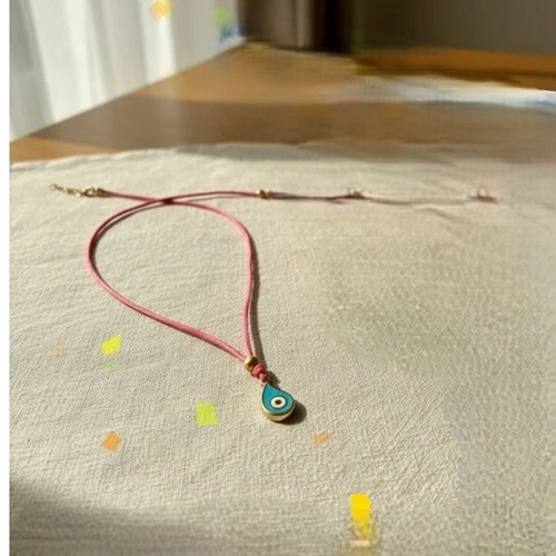 Evil Eye Necklace like new, pink